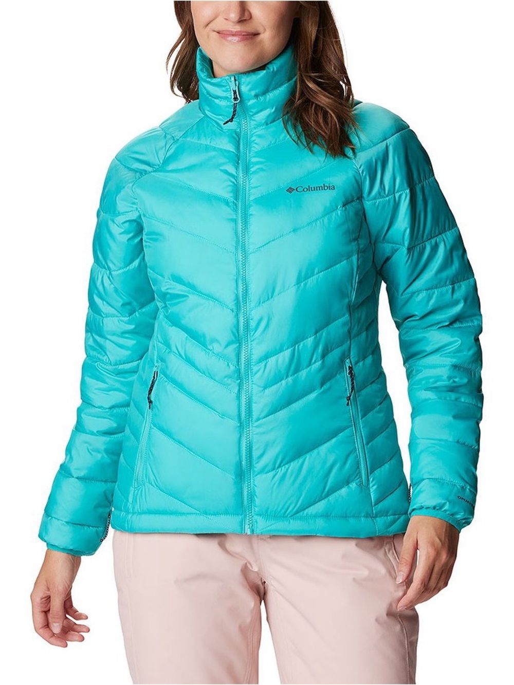 Columbia Turquoise Omni-Heat Lightweight Puffer Jacket Full Zip Outdoor